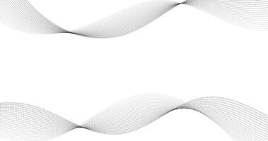 Black crossing dynamic wave of particles empty White Abstract background illustration. vector