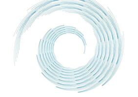 Blue circular spiral lines abstract futuristic tech background vector