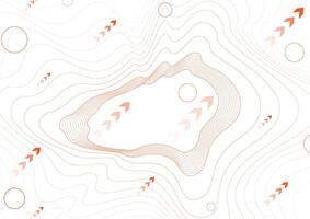 Technology minimal background with orange wavy lines and arrows vector