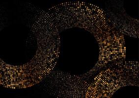 Shiny golden halftones dotted particles abstract sparkling circles background vector