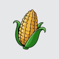 Corn vegetable Simple isolated cartoon illustration with a light background vector