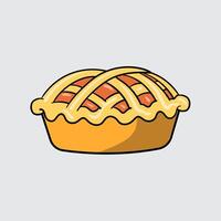 Pie cake simple isolated cartoon illustration with a light background vector