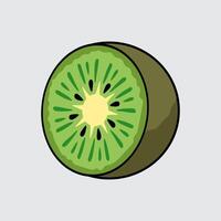 Kiwi fruit simple isolated cartoon illustration with a light background vector