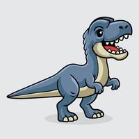 Cute Albertosaurus Dinosaur isolated cartoon illustration with light background vector
