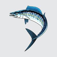Wahoo fish simple isolated cartoon illustration with light background vector