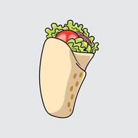 Burrito simple isolated cartoon illustration with a light background vector