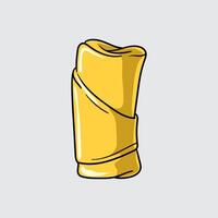 Spring roll simple isolated cartoon illustration with a light background vector