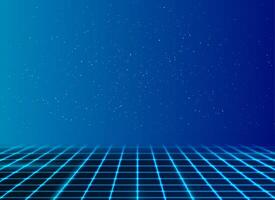 Retro futuristic abstract landscape hi-tech background vector