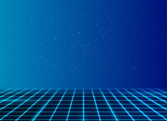 Retro futuristic abstract landscape hi-tech background