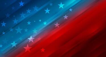 Blue red concept smooth USA flag abstract background vector