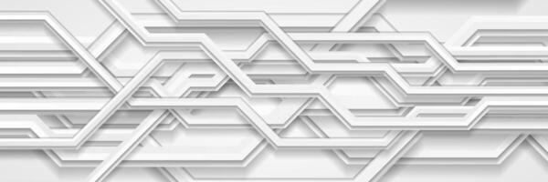 White grey paper stripes abstract geometric background vector