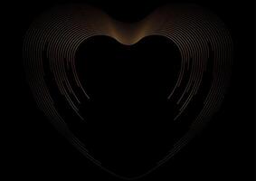 Luxury golden Valentines Day background with linear heart vector