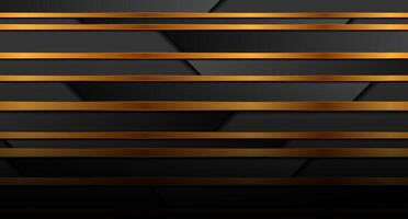Black and golden tech geometric background vector
