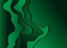 Bright green paper material waves abstract elegant background vector