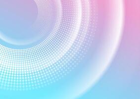 Blue pink smooth blurred circles and halftone abstract background vector
