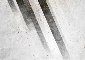 Grey grunge background with dark tech stripes and shiny golden dots vector