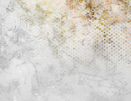 Grey grunge texture wall with golden hexagonal pattern abstract background vector