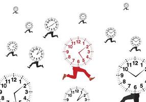 A man running through a clock with many other people vector