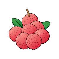 Cartoon drawing of a cluster of lychee fruits vector
