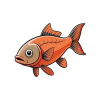 Cartoon goldfish illustration on a clean white background visual vector