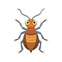 Cartoon cockroach illustration in a fun, playful style vector