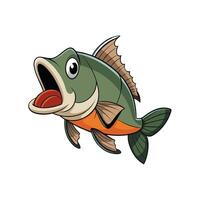 Cartoon illustration of a fish with mouth open wide vector