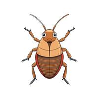 Cartoon cockroach illustration on white background format vector