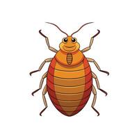 Cartoon style drawing of a smiling brown bedbug vector