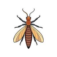 Cartoon image of an insect with wings and legs vector