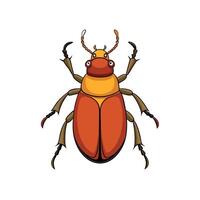 Stylized drawing of a colorful beetle on white background vector
