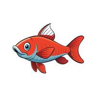 Cartoon goldfish illustration on white background swimming to the left vector