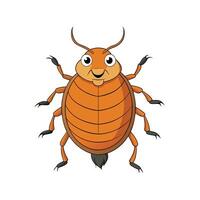 Cartoon bed bug illustration with friendly expression and detail vector