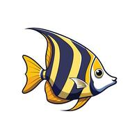 Stylized bannerfish cartoon graphic with vibrant colors vector
