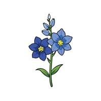 Cartoon style flax flowers isolated on a white background vector