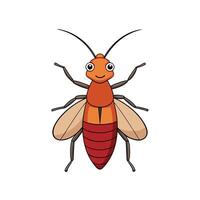 Cartoon cockroach illustration with smiling face on white background vector