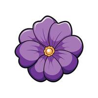 Stylized purple flower with yellow center on white background vector