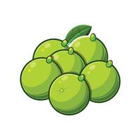 Illustration of stacked green citrus fruits with glossy accents vector