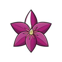 Stylized six petal flower with simple yellow center element vector