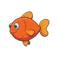 Cartoon goldfish illustration swimming with a happy expression vector