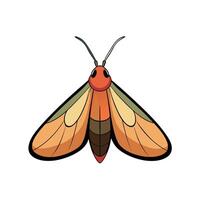 Cartoon moth graphic with warm color palette vector
