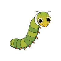 Friendly cartoon caterpillar illustration against a white background vector