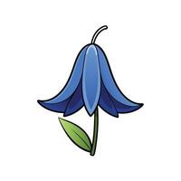 Stylized single bluebell flower illustration on white background vector