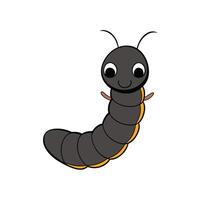 Whimsical cartoon caterpillar with happy expression on white background vector