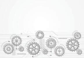 Abstract cogs and gear wheel mechanism technology background. Machine engineering design. illustration vector