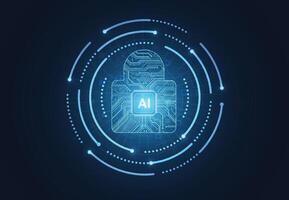 Premium artificial intelligence security digital concept. Abstract technology background protect system innovation for business. illustration vector