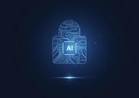 Premium artificial intelligence security digital concept. Abstract technology background protect system innovation for business. vector