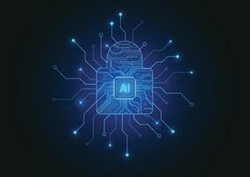 Abstract premium artificial intelligence security digital with circuit design concept. Abstract technology background protect system innovation for business. illustration vector