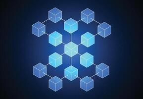 Abstract blockchain digital technology vector