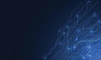 Abstract blue glowing line technology circuit board background. vector