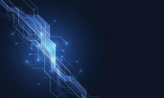 Abstract blue glowing line technology circuit board background vector